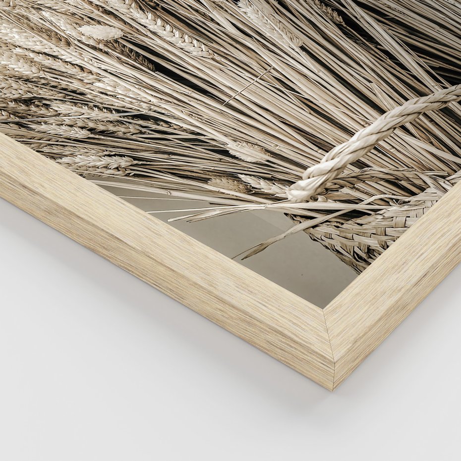 Zestaw obrazy w ramie 40x50 galeria - Sepia, krajobraz, wiejski, pole - rama drewno