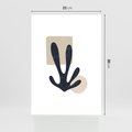 Plakat bez ramy 21x30 - Granatowa Odsłona - minimalistyczna nowczesna grafika, styl matisse