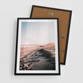 Plakat w ramie 50x70 - Błogie Chwile na Plaży - plaża, zachód słońca wakacje - rama czarna