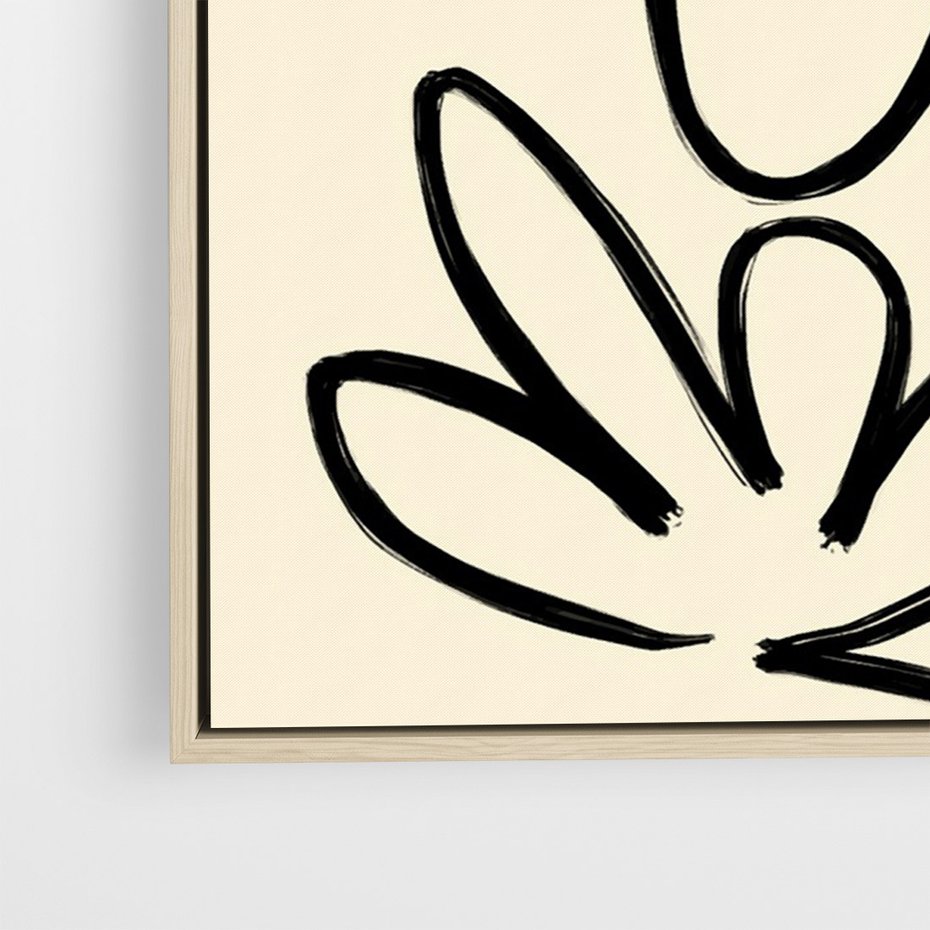 Obraz w ramie 70x100 - Złamane Granice - abstrakcyjna sztuka, przypominająca kwiat - rama drewno