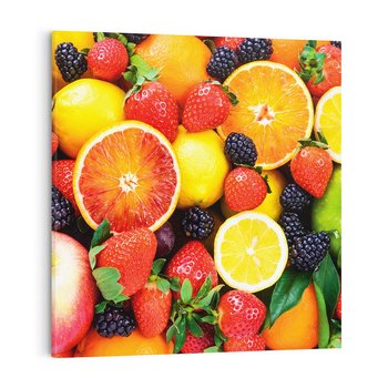 Obraz na płótnie 60x60 - soczysta symfonia smaków - owoce, jabłka