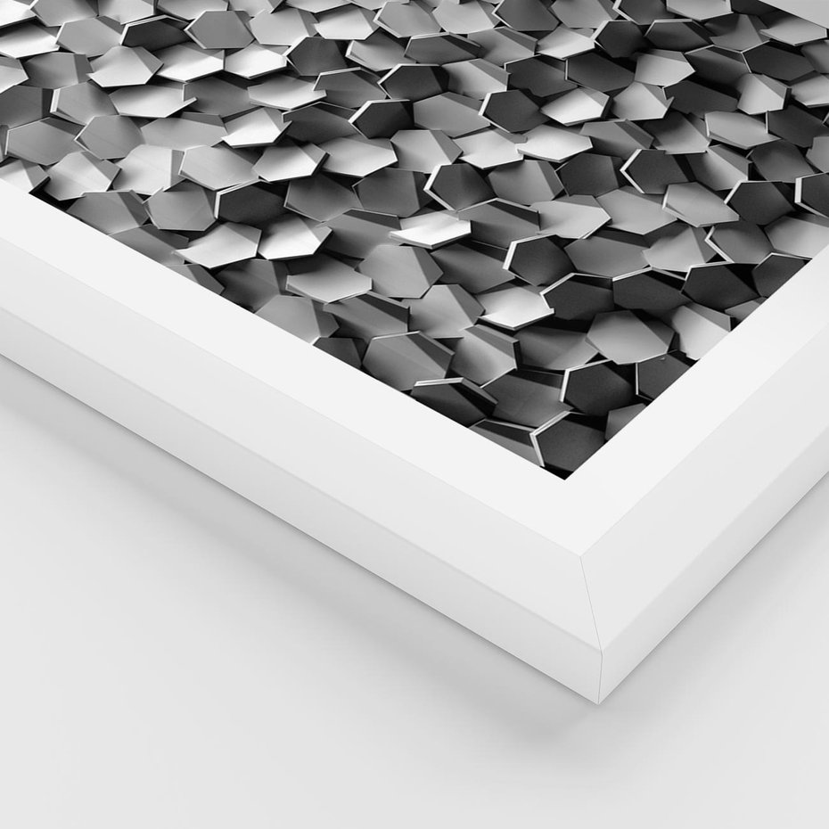 Plakat w ramie 40x50 - Odkryj głębię sztuki - graficzne, 3D - rama biała