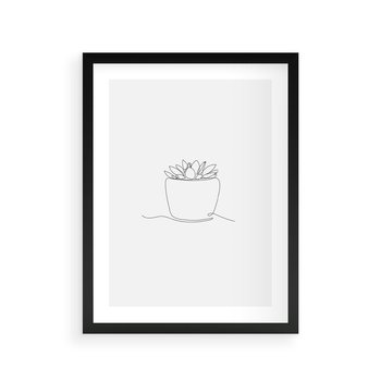 Plakat w ramie 30x40 - Rozkwitające Echa - szkic, minimalizm - rama czarna