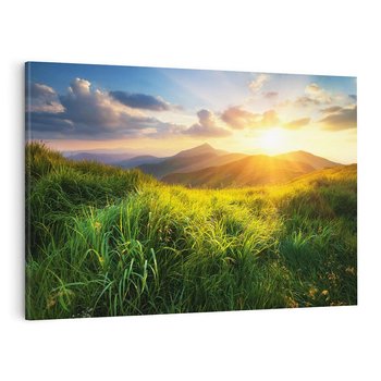 Obraz na płótnie 120x80 - Bliskość Natury - góry, łąka