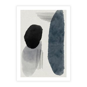 Plakat bez ramy 40x50 - Abstrakcyjna Gra Szarości - abstrakcyjna grafika, akwarela
