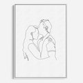 Obraz w ramie 70x100 - Wewnętrzne Emocje - para zakochanych, kobieta i mężczyzna - rama biała