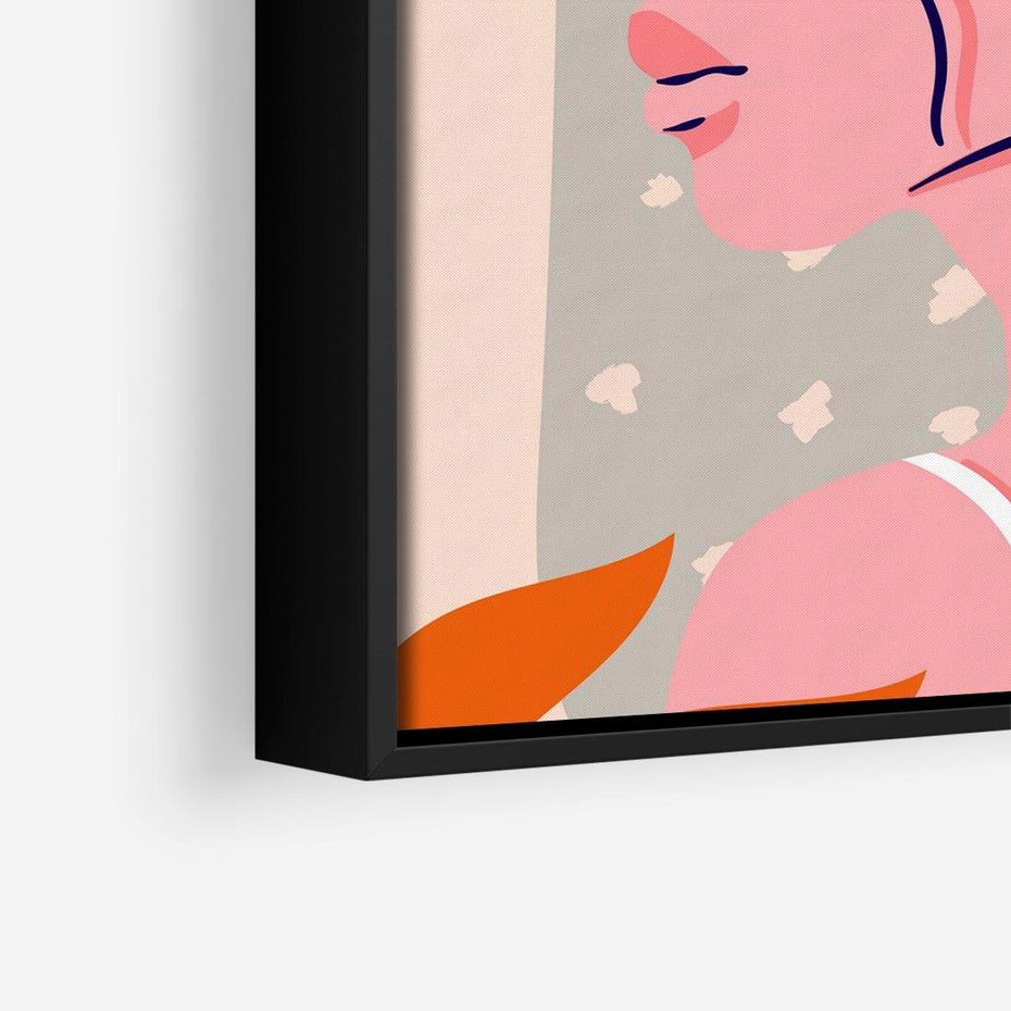 Obraz w ramie 50x50 - Kobieca Esencja - nowoczesny plakat, styl retro - rama czarna