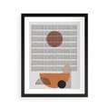 Plakat w ramie 40x50 - Symetria w Stylu Mid-Century - minimalistyczny obraz, mid-century styl - rama czarna