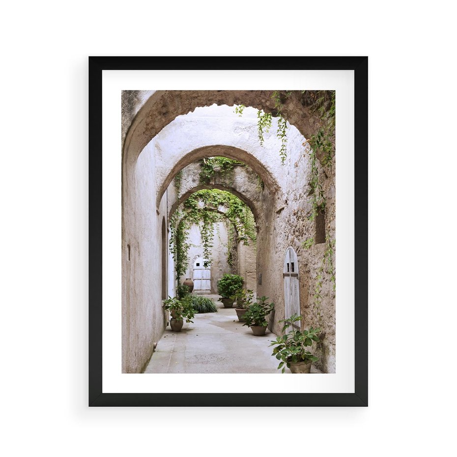 Plakat w ramie 40x50 - Urokliwa Zaułek - klimatyczna, uliczka - rama czarna