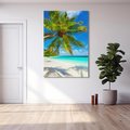 Obraz na płótnie 80x120 - Raj na Malediwach: Plaża, Morze i Palmy - Malediwy, plaża