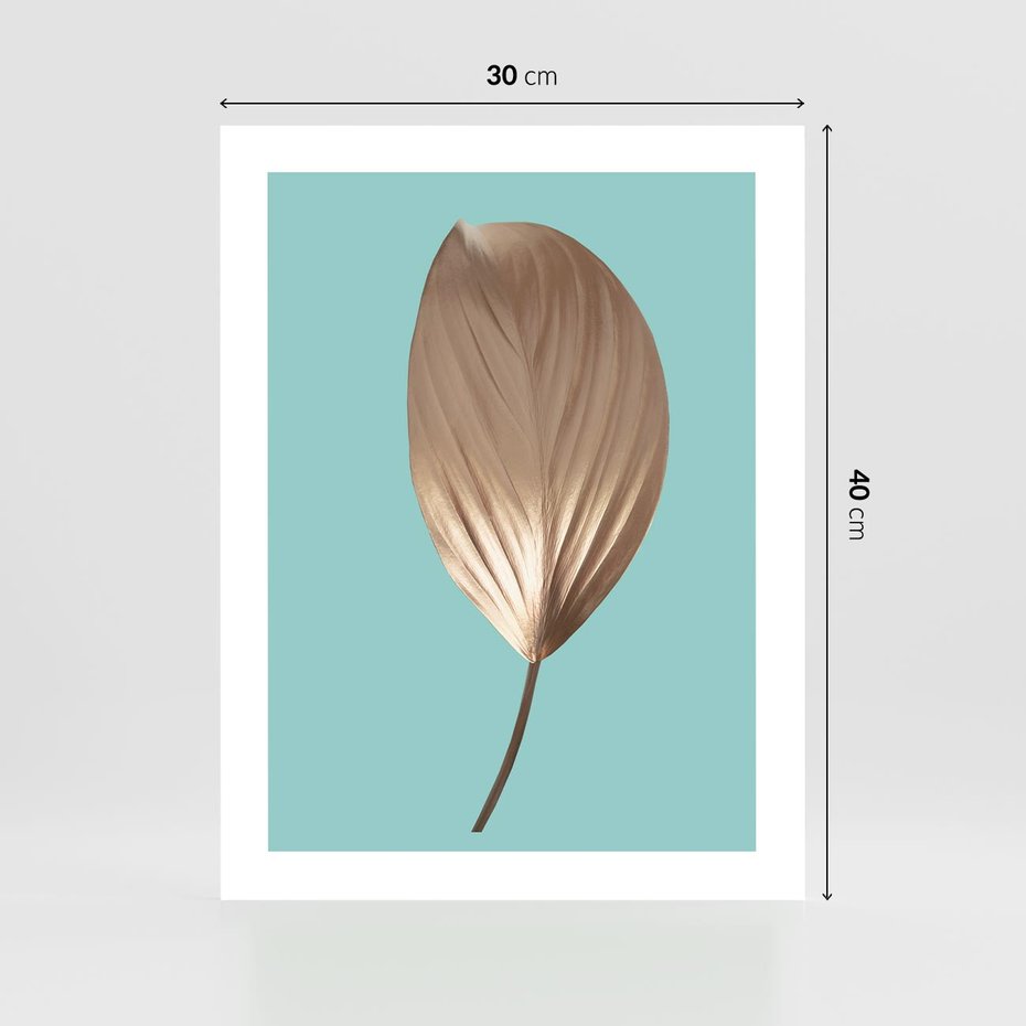 Plakat bez ramy 30x40 - Delikatna Harmonia - złote, liście