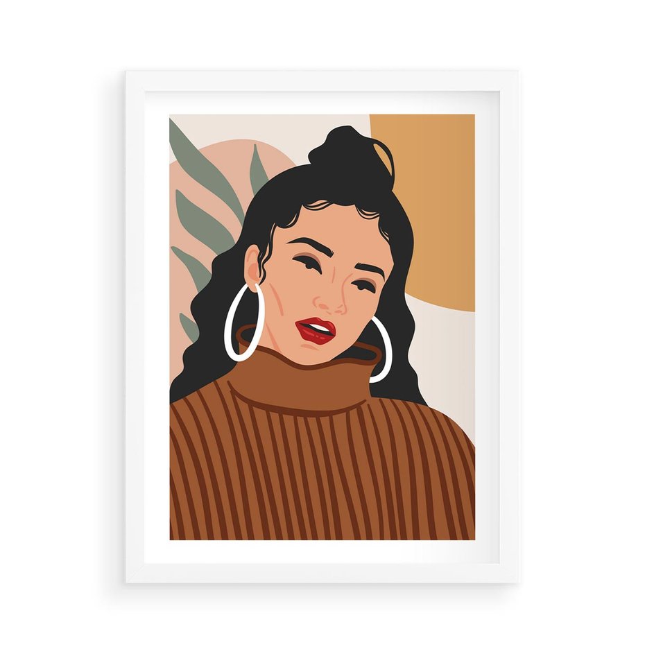 Plakat w ramie 50x70 - Kobiece Wibracje - nowoczesny plakat, styl retro - rama biała