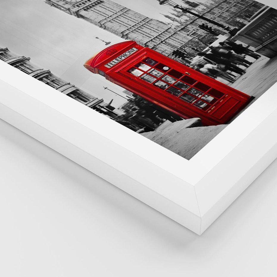 Plakat w ramie 30x40 - Ikoniczny Big Ben w Londynie - Big Ben, Londyn - rama biała