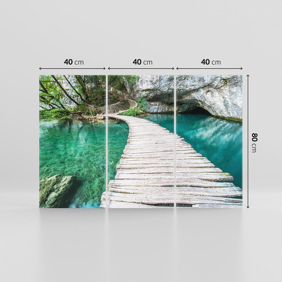 Obraz na płótnie 120x80 - Most nad skalistymi wodami - most, woda