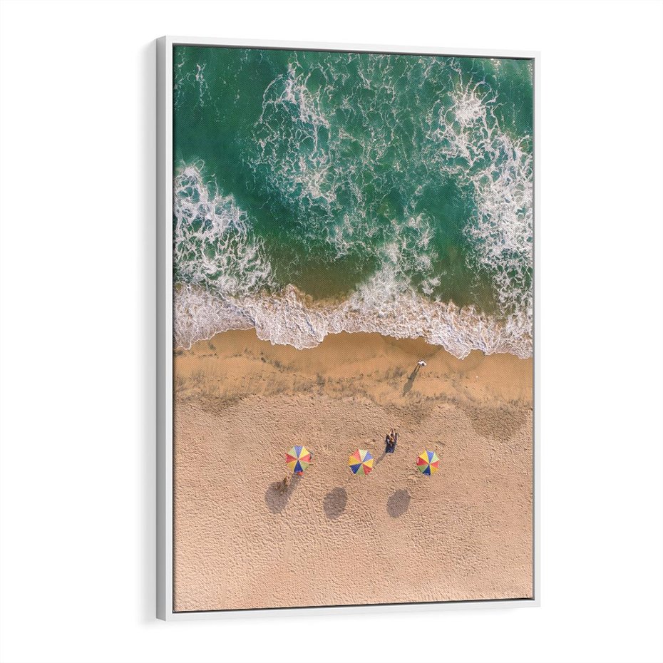 Obraz w ramie 80x120 - Letnie Wakacje na Horyzoncie - plaża, morze - rama biała