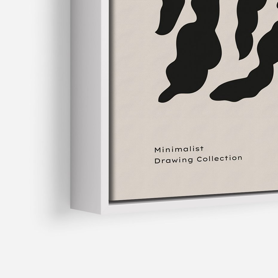 Obraz w ramie 80x120 - Księga Odbić - abstrakcyjne liśćie, roślinne motywy - rama biała