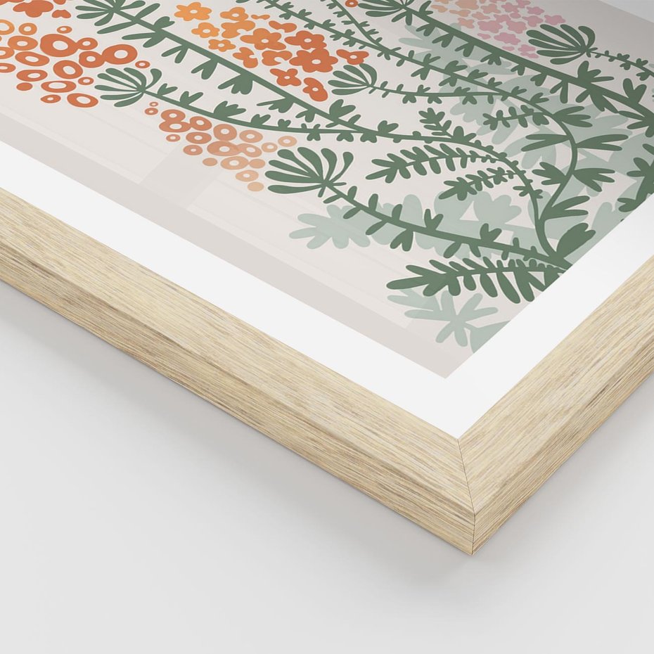 Plakat w ramie 30x40 - Kwiatowe Uniesienia - kwiaty polne, plakat - rama drewno