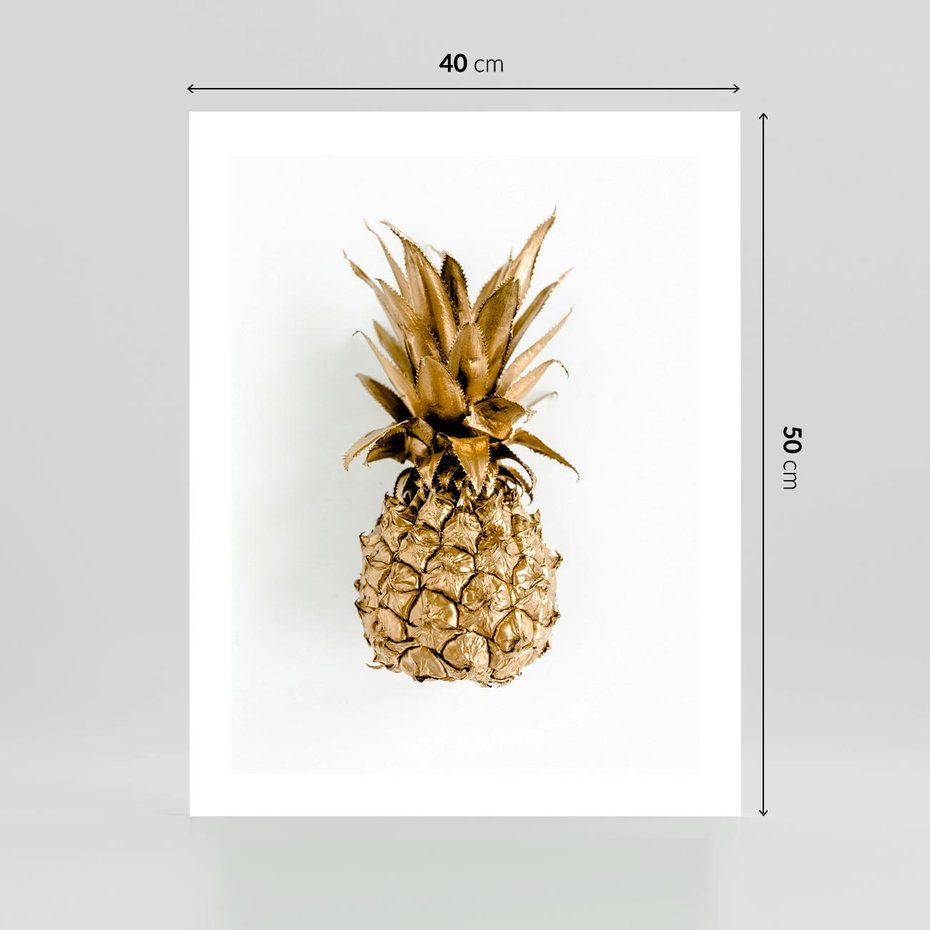 Plakat bez ramy 40x50 - Ekskluzywny Akcent - złoty, ananas