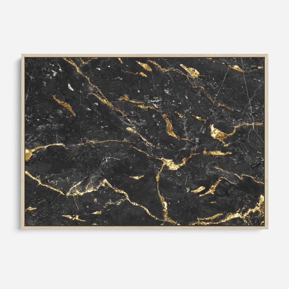 Obraz w ramie 100x70 - Egzotyczny Blask - marmur, złoto - rama drewno