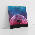 Obraz na płótnie 60x60 - Tajemnicza obecność kosmosu - księżyc, kosmos