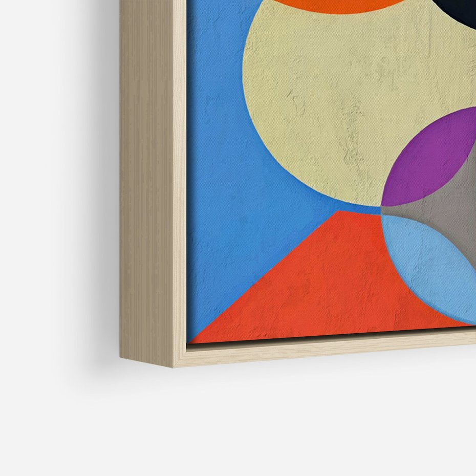 Obraz w ramie 80x120 - Tajemnicze Odbicia Czasu - abstrakcyjne geometryczne kształty, olejny obraz - rama drewno