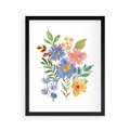 Plakat w ramie 40x50 - Kwiatowe Opowieści - akwarelowe polne kwiaty, minimalistyczna sztuka - rama czarna