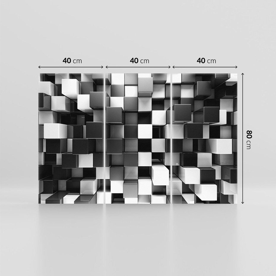 Obraz na płótnie 120x80 - Abstrakcyjna Szachownica: Gra Kolorów w 3D - 3D, abstrakcja