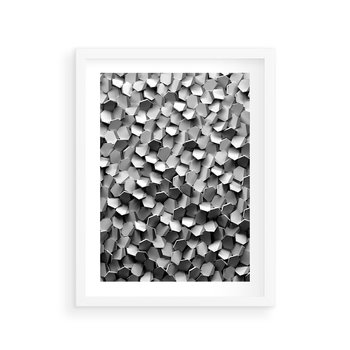 Plakat w ramie 50x70 - Odkryj głębię sztuki - graficzne, 3D - rama biała