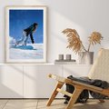 Plakat w ramie 30x40 - Snowboard na zimowych zboczach - snowboard, zima - rama drewno