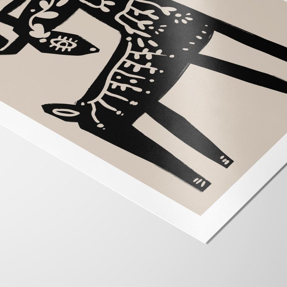 Plakat bez ramy 21x30 - Konturem Zdefiniowany - skandynawska sztuka, jeleń