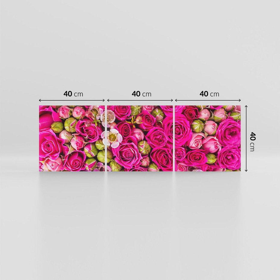 Obraz na płótnie 120x40 - Kwiatowa symfonia róż - róże, kwiaty