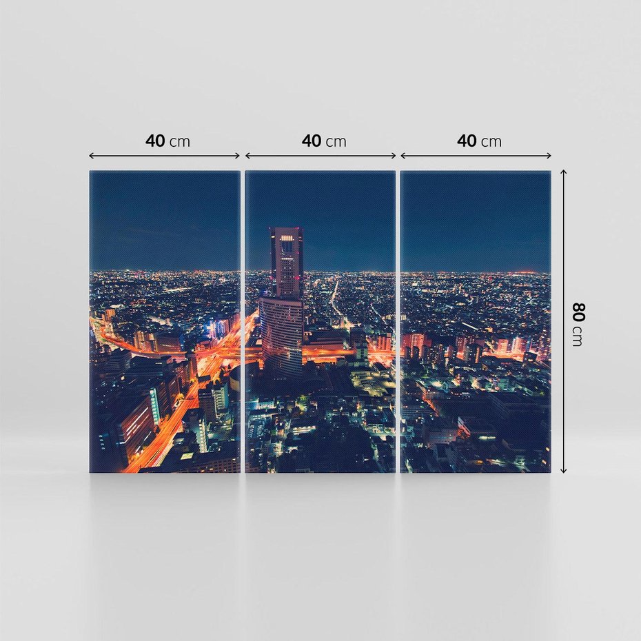 Obraz na płótnie 120x80 - światła i tradycja - Japonia, Tokio