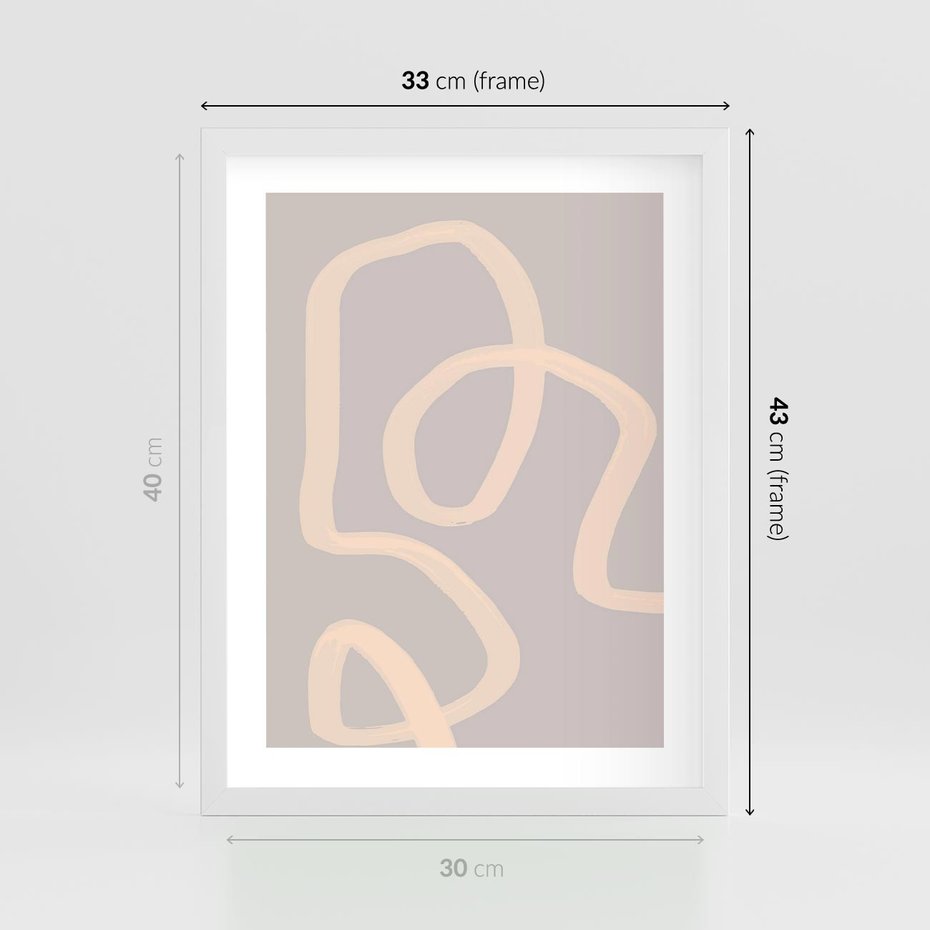 Plakat w ramie 30x40 - Nowoczesne Odbicia - minimalistyczny obraz, nowoczesny - rama biała