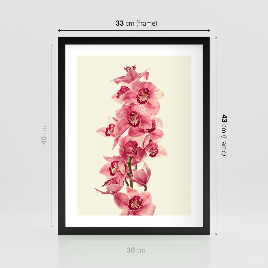 Plakat w ramie 30x40 - Orchidea w spa - relaks - orchidea, spa - rama czarna
