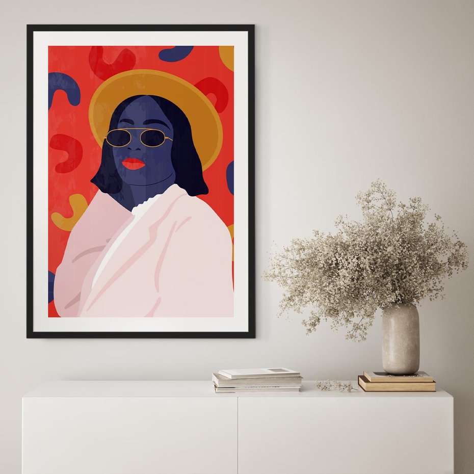 Plakat bez ramy 21x30 - Kobieca Przenikliwość - nowoczesny plakat, styl retro