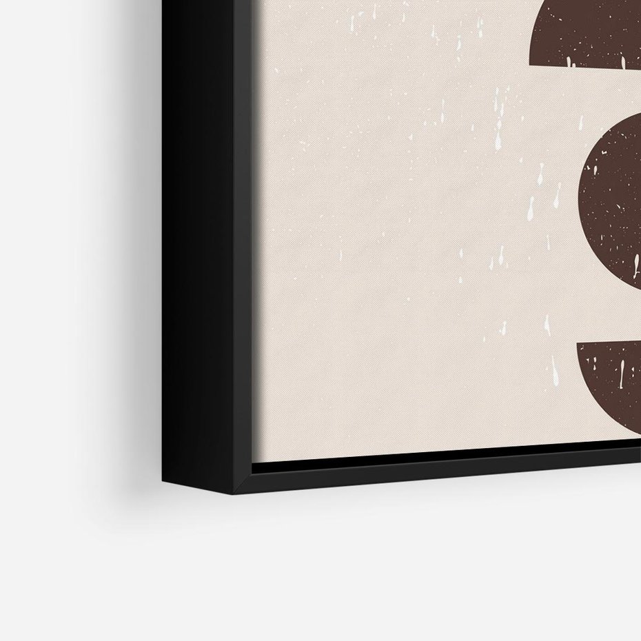 Obraz w ramie 50x50 - Migocące Granice - mid century styl, nowoczesna grafika - rama czarna