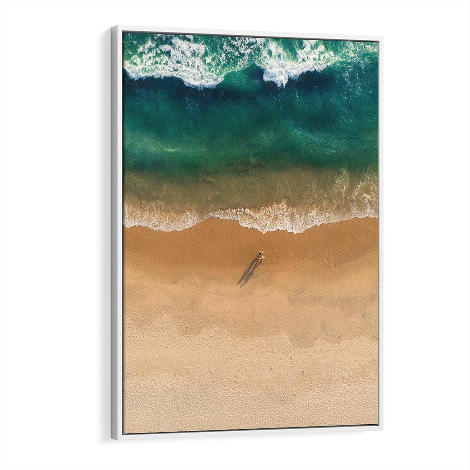 Obraz w ramie 80x120 - Oaza Relaksu - plaża, morze - rama biała