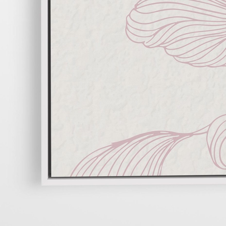 Obraz w ramie 80x80 - Szept marzeń i tajemnic - abstrakcyjne, roślinne ornamenty - rama biała