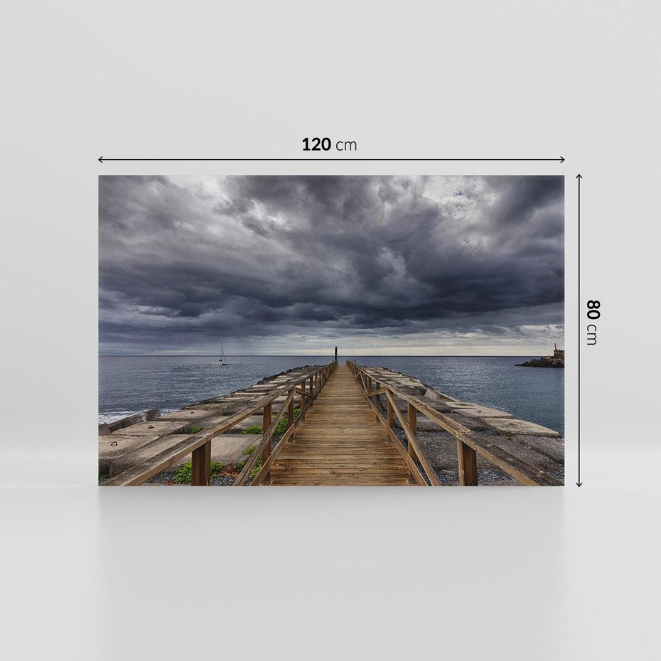 Obraz na płótnie 120x80 - Burzowe emocje - sztorm, morze