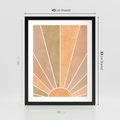 Plakat w ramie 40x50 - Grafika Boho w Odcieniach Pomarańczu - boho słońce, grafika - rama czarna