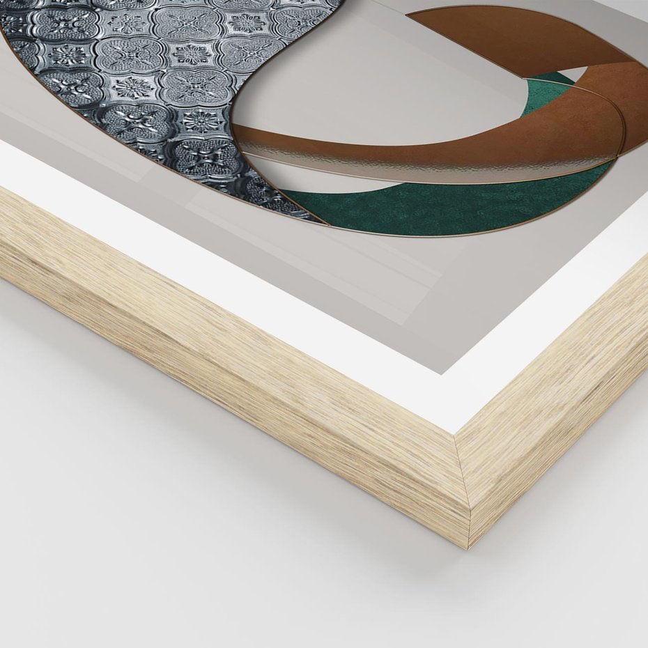 Plakat w ramie 30x40 - Abstrakcyjne Światy Geometrii - nowoczesny, geometryczny - rama drewno