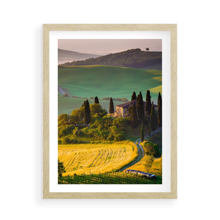 Plakat w ramie 50x70 - Pejzaż w perspektywie - pejzaż, perspektywa - rama drewno