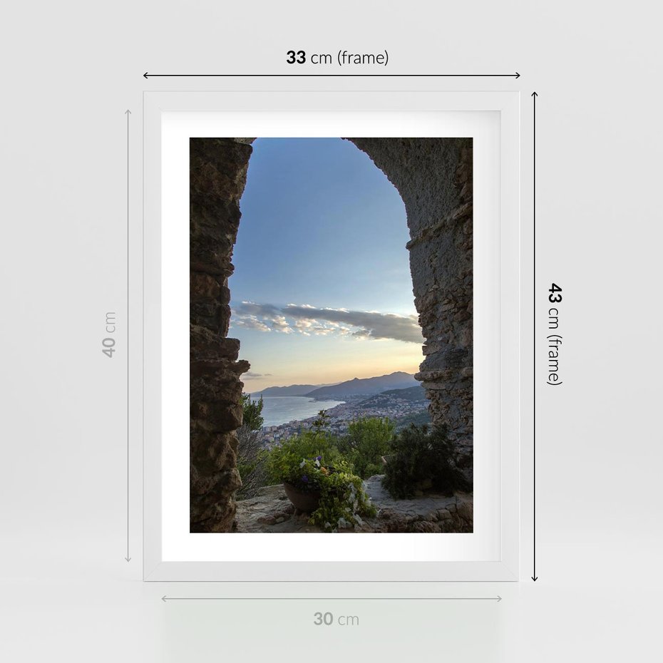 Plakat w ramie 30x40 - Pejzaż w perspektywie - pejzaż, perspektywa - rama biała