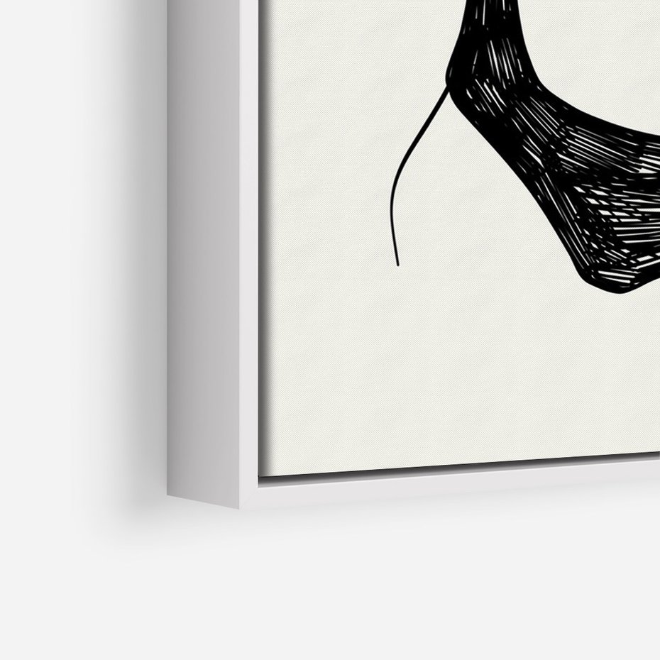 Obraz w ramie 70x100 - Echa Piękna - piękno kobiecego ciała, kobieta - rama biała