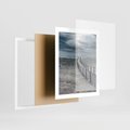 Plakat w ramie 40x50 - Burzowy pomost na plaży - plaża, pomost - rama biała