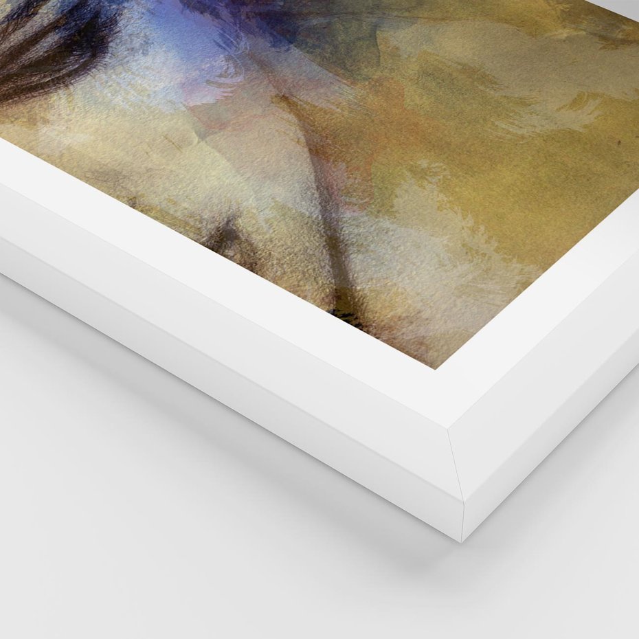 Plakat w ramie 30x40 - Graficzna ekspresja kobiecego portretu - portret, grafika - rama biała