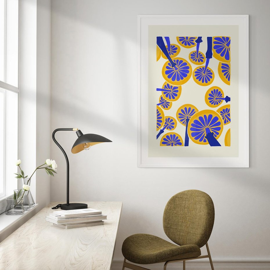 Plakat bez ramy 21x30 - Malowane w słońcu - abstrakcyjna kompozycja, grzyby