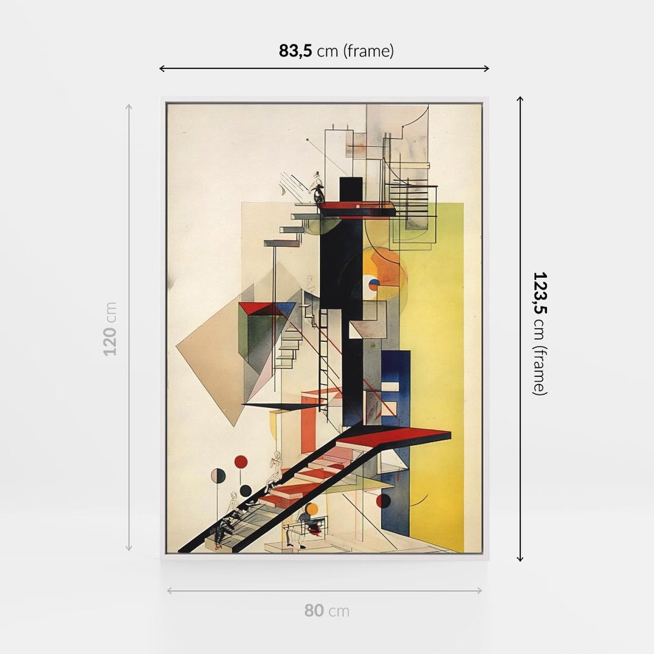 Obraz w ramie 80x120 - Kolorowe Wnętrza Inspiracji - abstrakcyjny obraz, jak kandinsky - rama biała