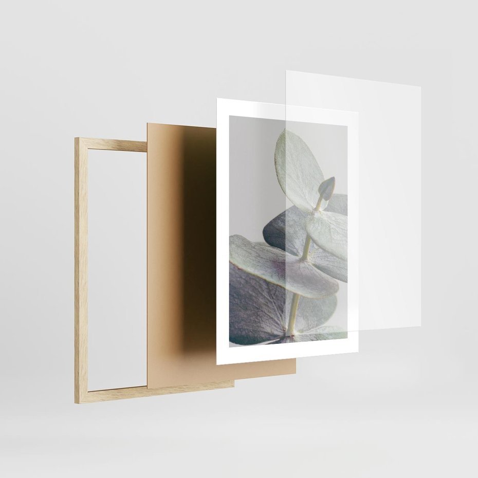 Plakat w ramie 30x40 - Zbliżenie Liści Eukaliptusa - eukaliptus, zbliżenie - rama drewno