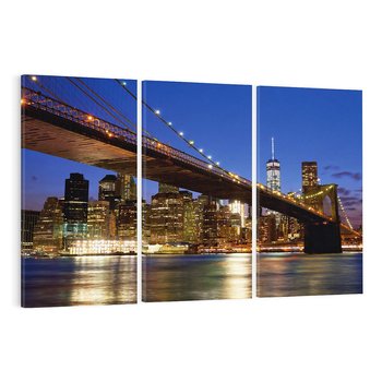 Obraz na płótnie 120x80 - Nowojorski most w świetle nocy - most, Nowy Jork